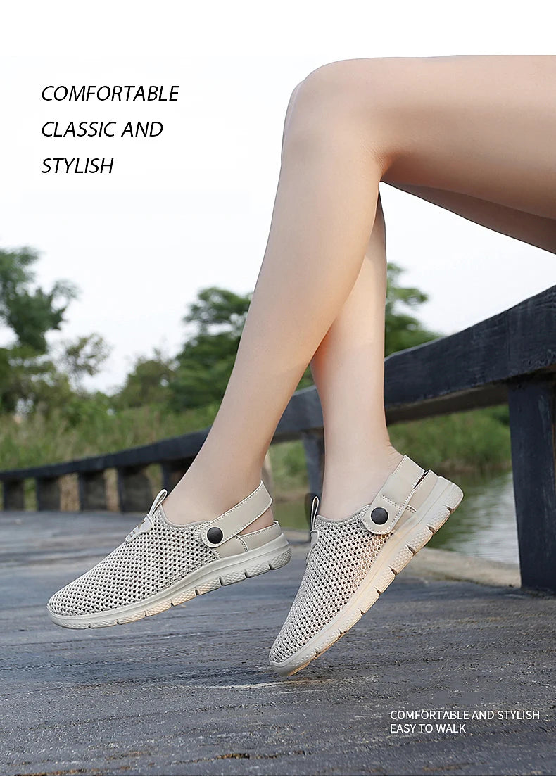 Sandalias Playa Mujer Transpirables - Zuecos Jardín Aqua Trekking Talla Grande