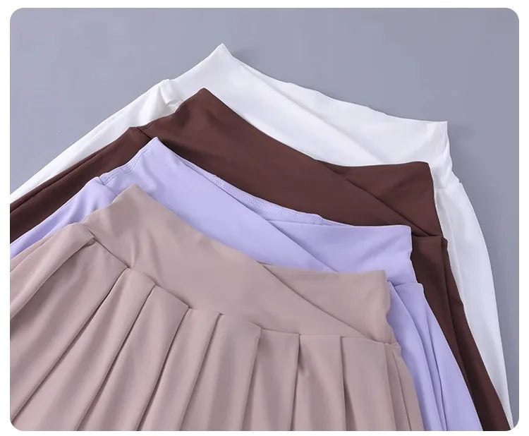 Falda Tenis Mujer Plisada - Falda Deportiva Golf Cintura Alta Con Shorts