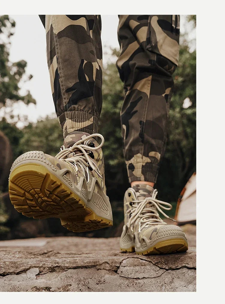 Botas Hombre Entrenamiento 2025 - High-Top Outdoor Antideslizantes Casual Platform Sneakers Designer Desert Camuflaje Tactical