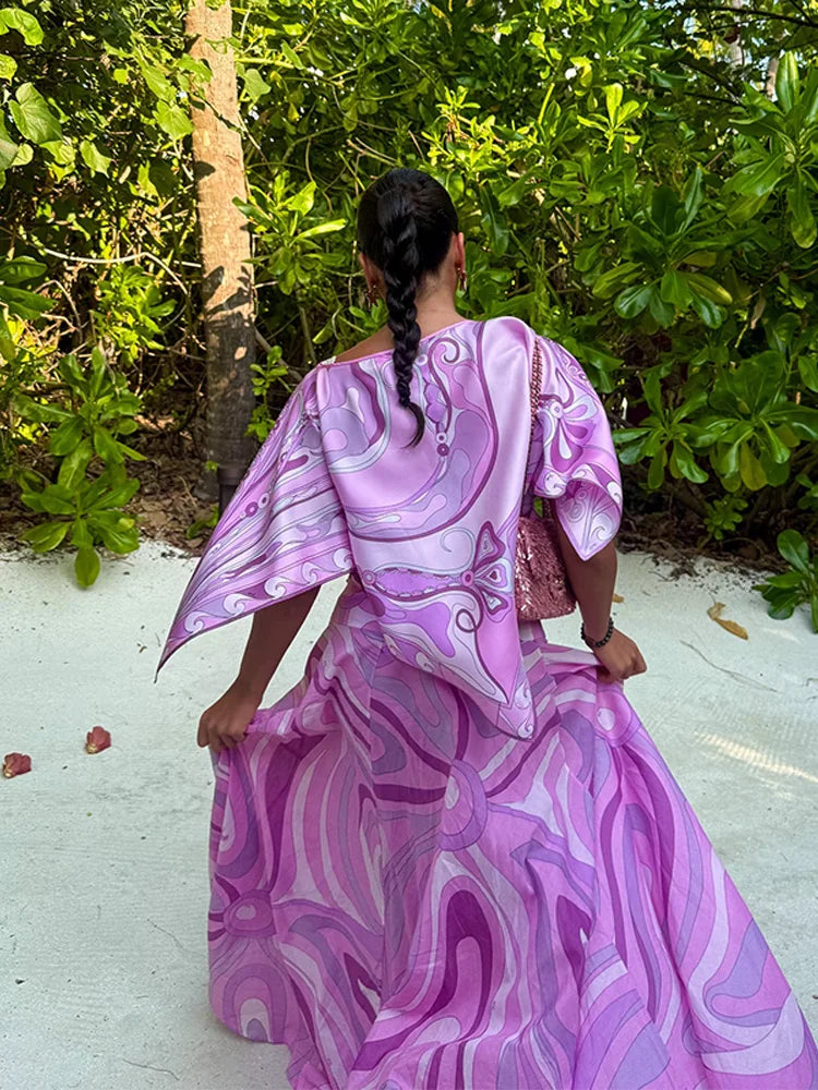 Conjunto Mujer Bohemia - Camisa Falda Larga Vintage Irregular