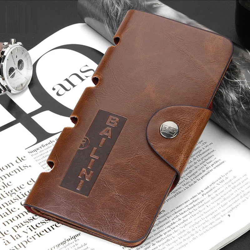 Cartera Cuero Hombre Tríptico - Hebilla Magnética Tarjetero Monedero Negocios