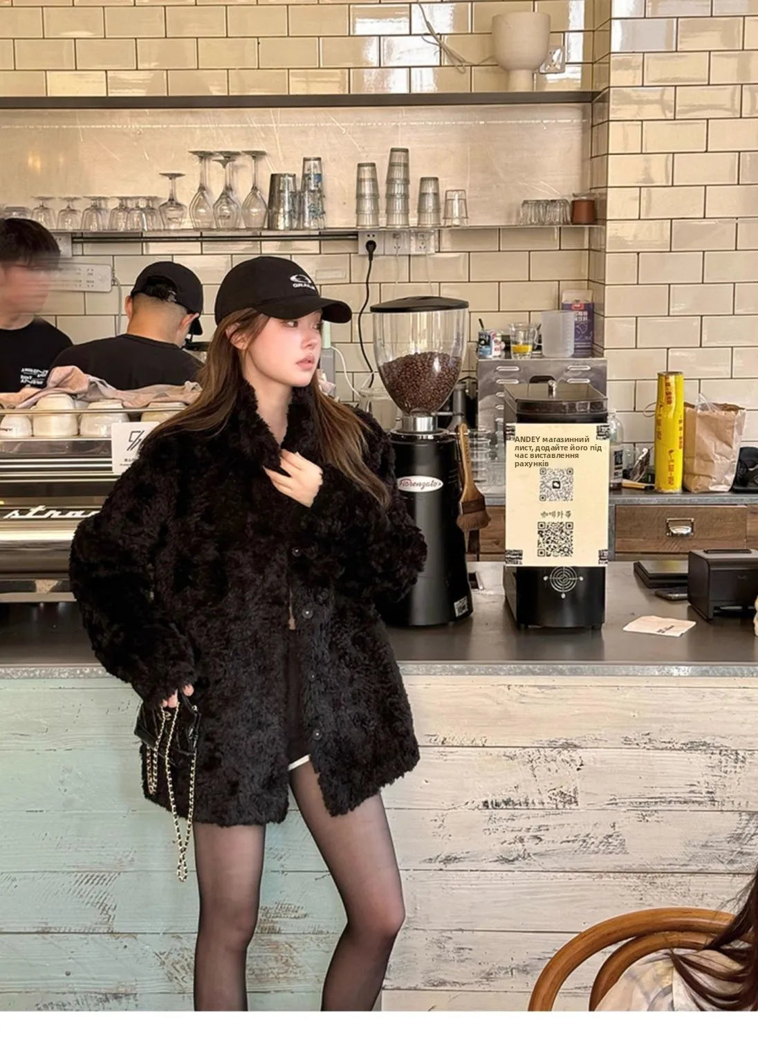 Chaqueta Piel Cordero Mujer Eco - Chaqueta Cuello Alto Coreana Invierno 2025