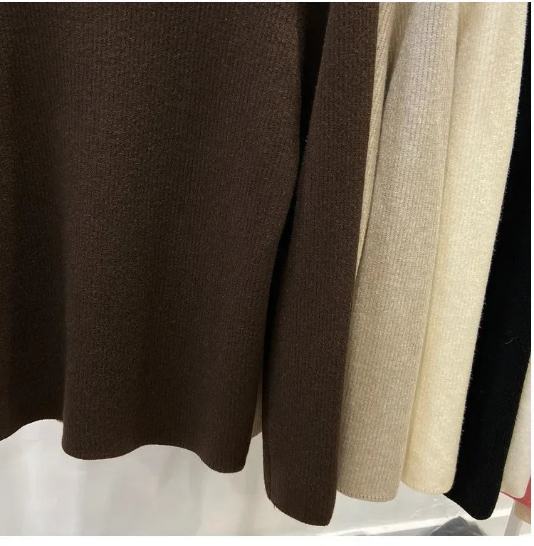 Suéter Cuello Alto Mujer Invierno - Jersey Terciopelo Forrado Cálido Elegante