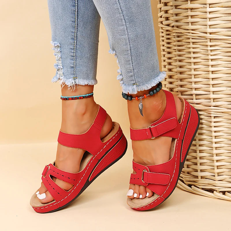 Sandalias Cuña Mujer Verano - Zapatos Plataforma Suela Suave Elegantes Tendencia