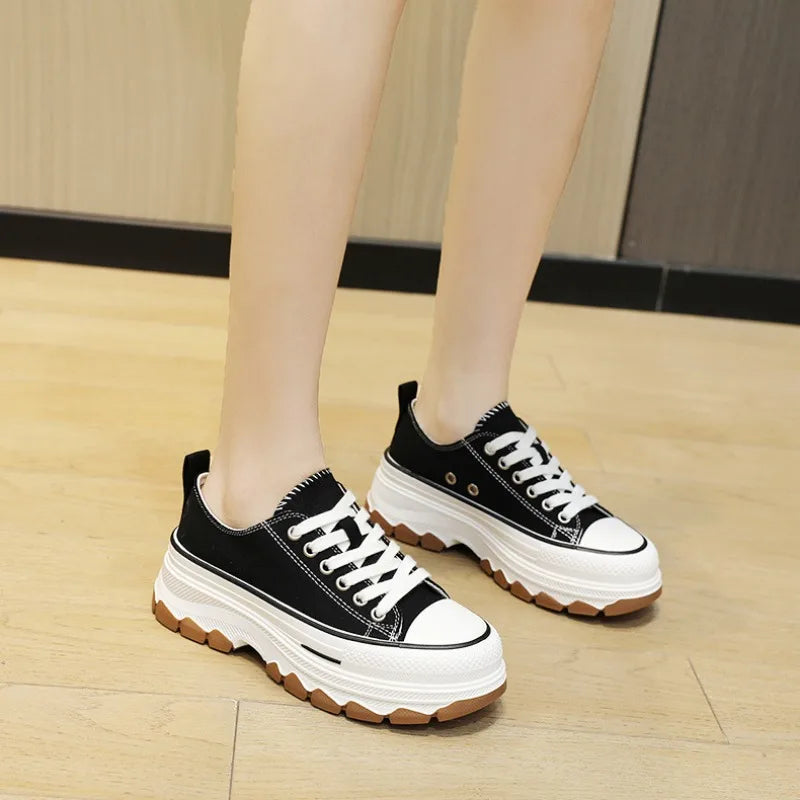 Zapatos Canvas Designer Mujer Verano - Sneakers Plataforma Alta Fashion