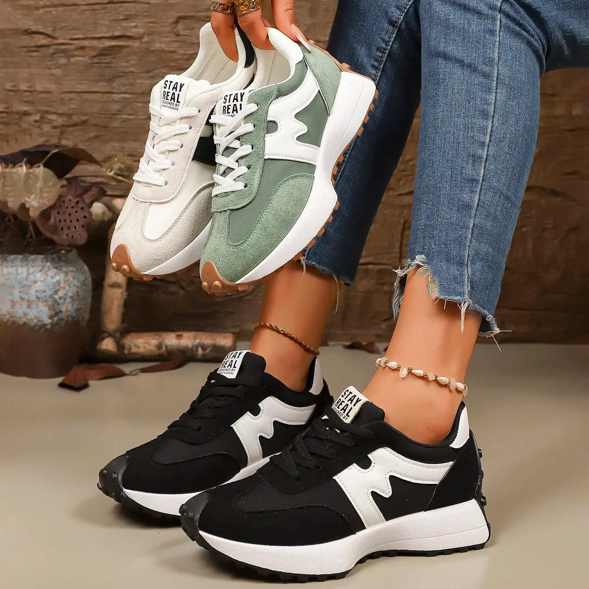 Sneakers Plataforma Mujer 2025 - Zapatillas Primavera Otoño Ligeras Transpirables