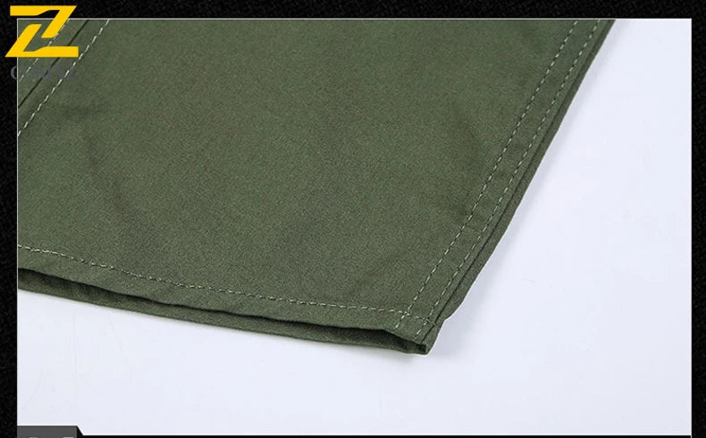 Camisa Hombre Trabajo Cargo 2025 - 100% Algodón Manga Corta Multi-Bolsillos Pesca Caza Verano