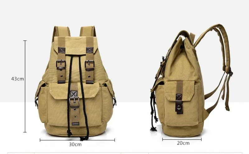 Mochila Canvas Hombre 2024 Gran Capacidad - Casual Viaje Estudiante Escolar Alta Calidad