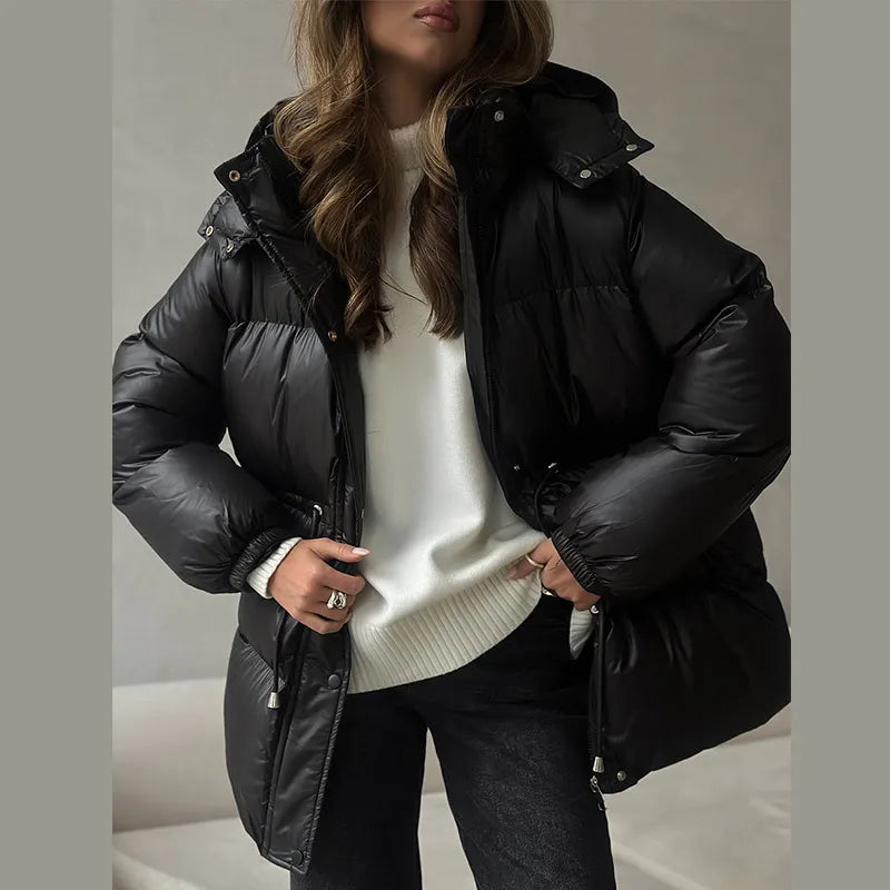 Chaqueta Mujer Cremallera Capucha - Chaqueta Acolchada Bolsillos Oversize 2025