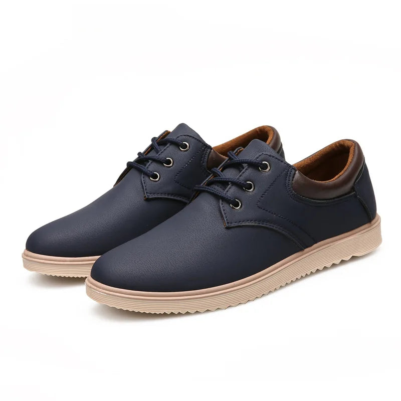 Zapatos Oxford Hombre Cuero Verano 2023 - Casual Planos Cómodos Transpirables Cordones