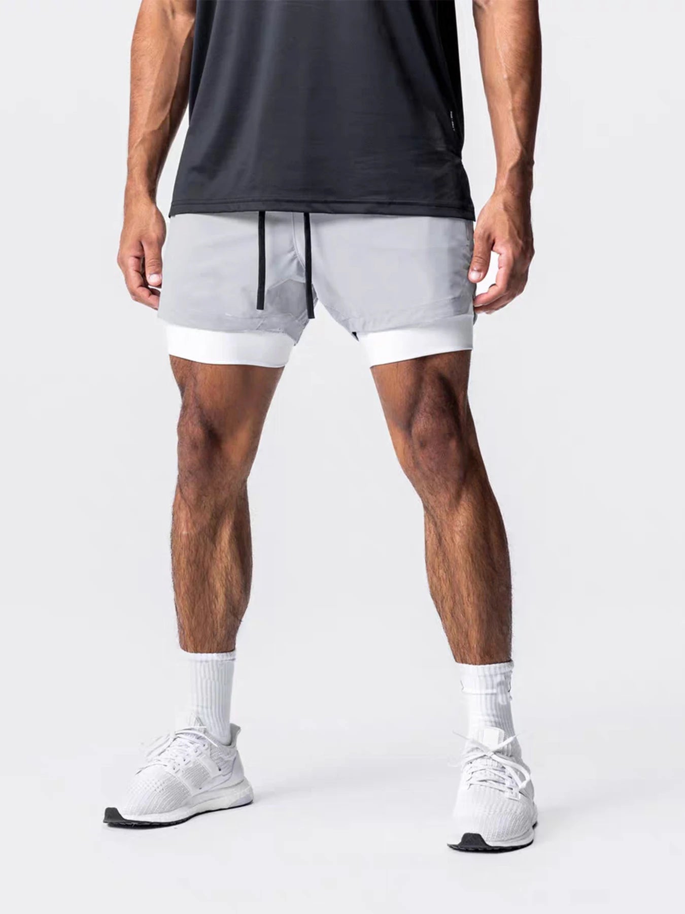 Shorts Deportivos Hombre Doble Capa - Pantalones Baloncesto Secado Rápido