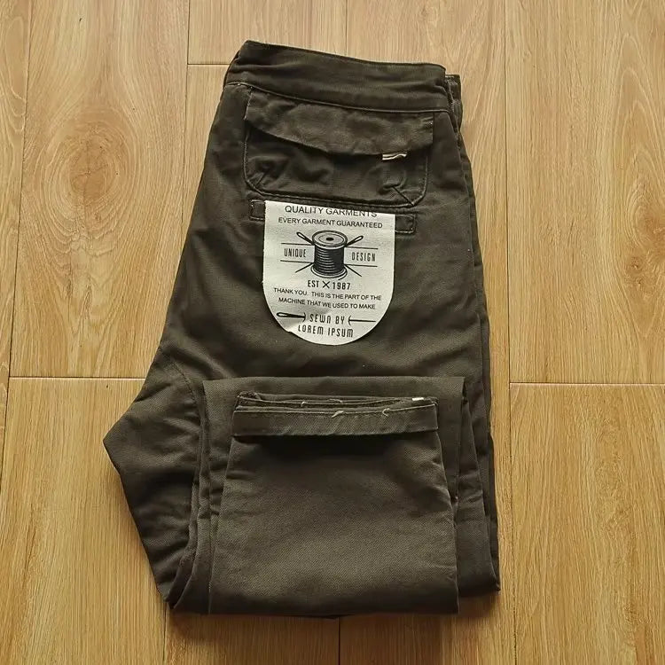 Pantalones Cargo Hombre Americano Retro - Workwear Resistentes Rectos