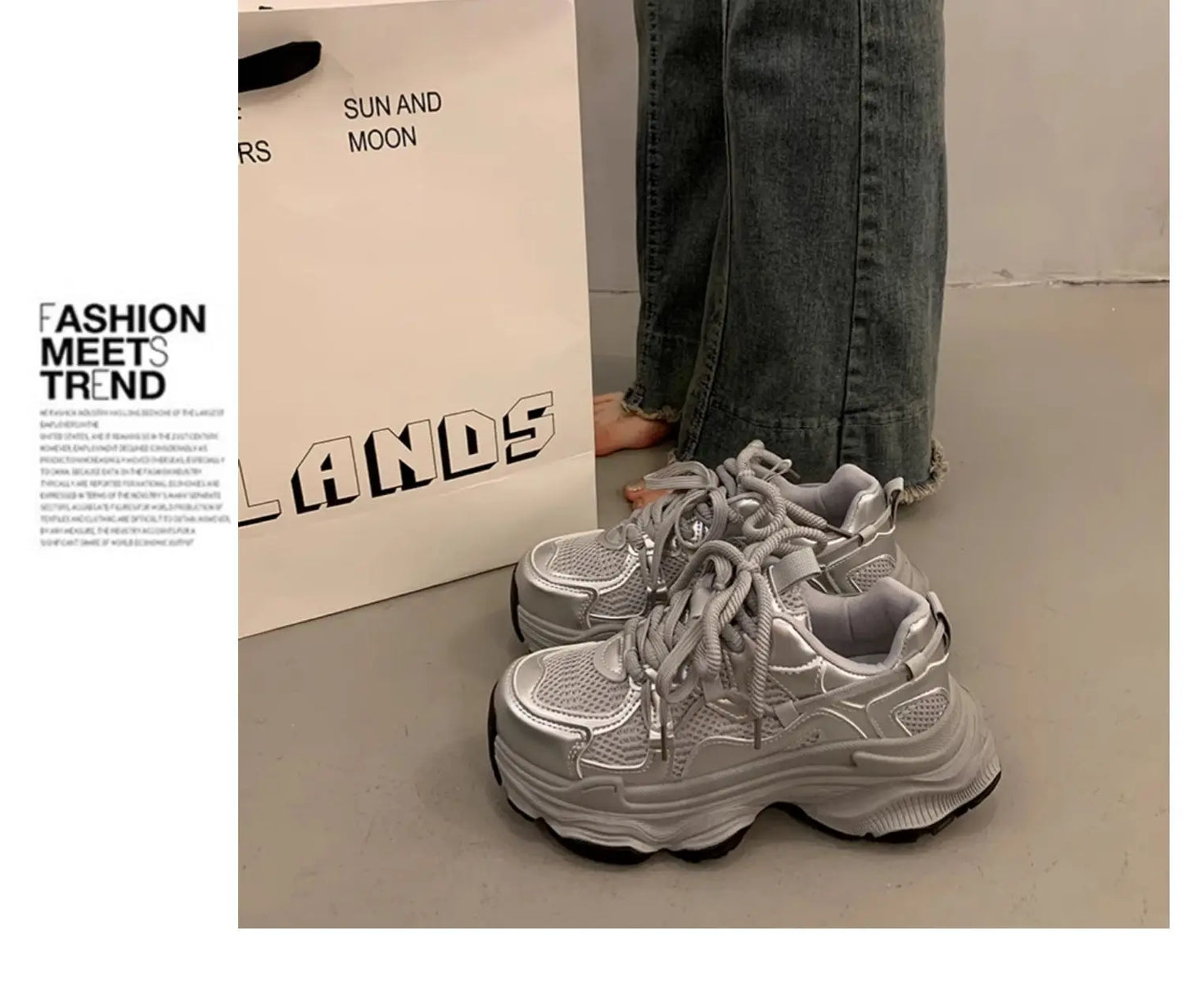 Sneakers Chunky Plataforma Mujer Primavera - Zapatillas Mesh Transpirables Antideslizantes