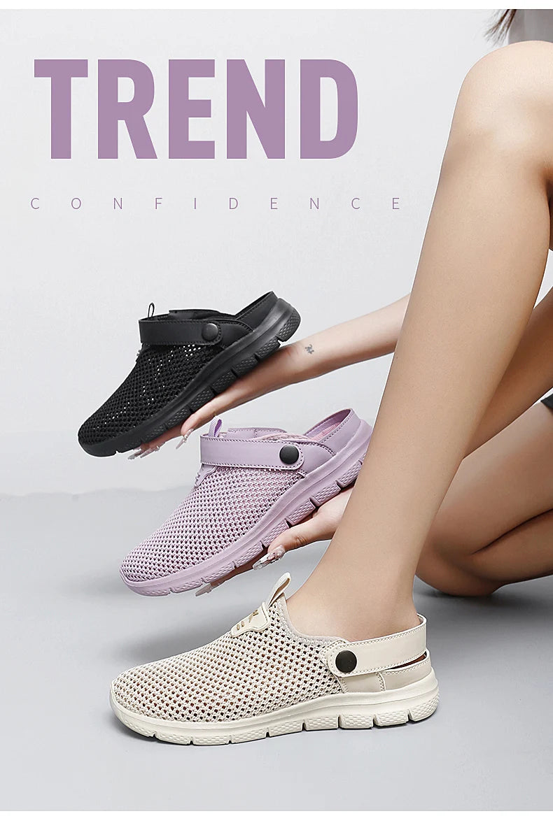 Sandalias Playa Mujer Transpirables - Zuecos Jardín Aqua Trekking Talla Grande