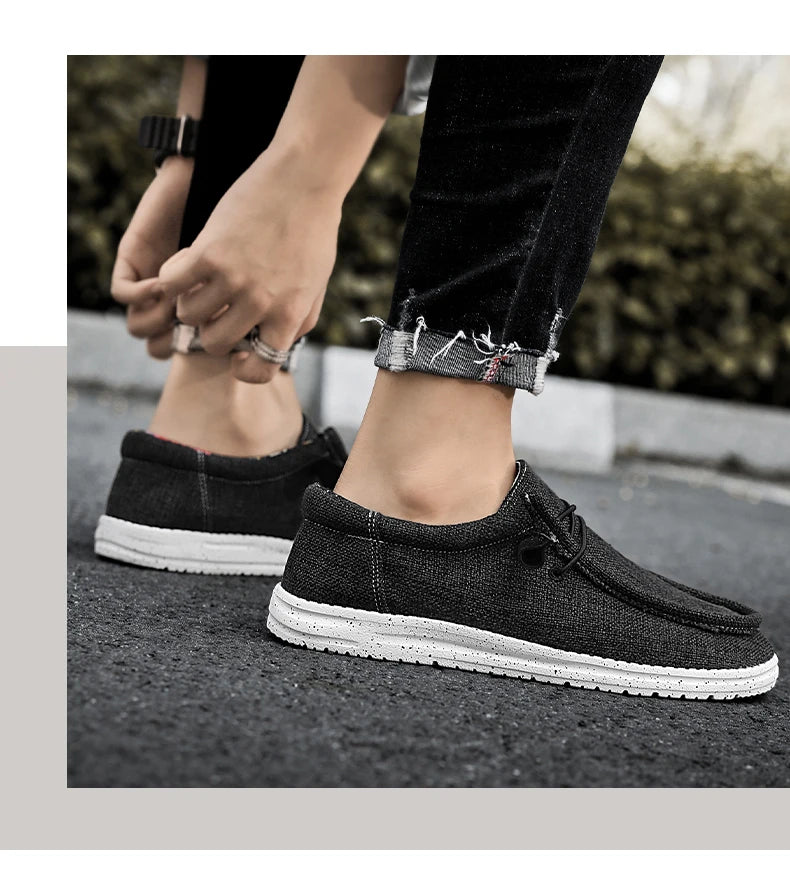 Zapatos Hombre Casual Transpirables - Ligeros Slip-On Planos Simples Cómodos Color Sólido Suela Suave Loafers