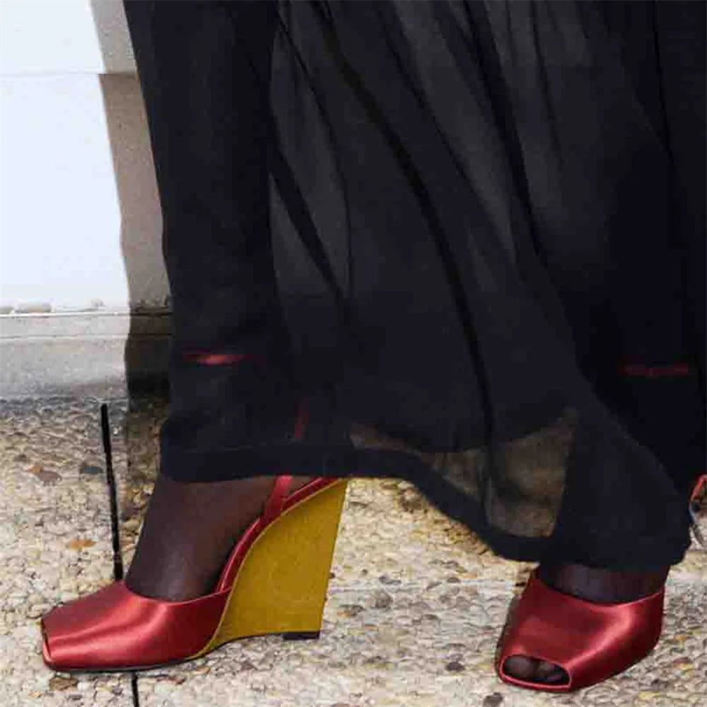 Sandalias Plataforma Mujer Satén 2025 - Zapatos Tacón Chunky Tiras Primavera