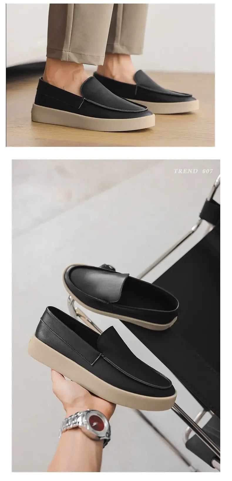 Zapatos Cuero Hombre Formales - Oxford Walking Ligeros Cómodos Suela Plana Fashion