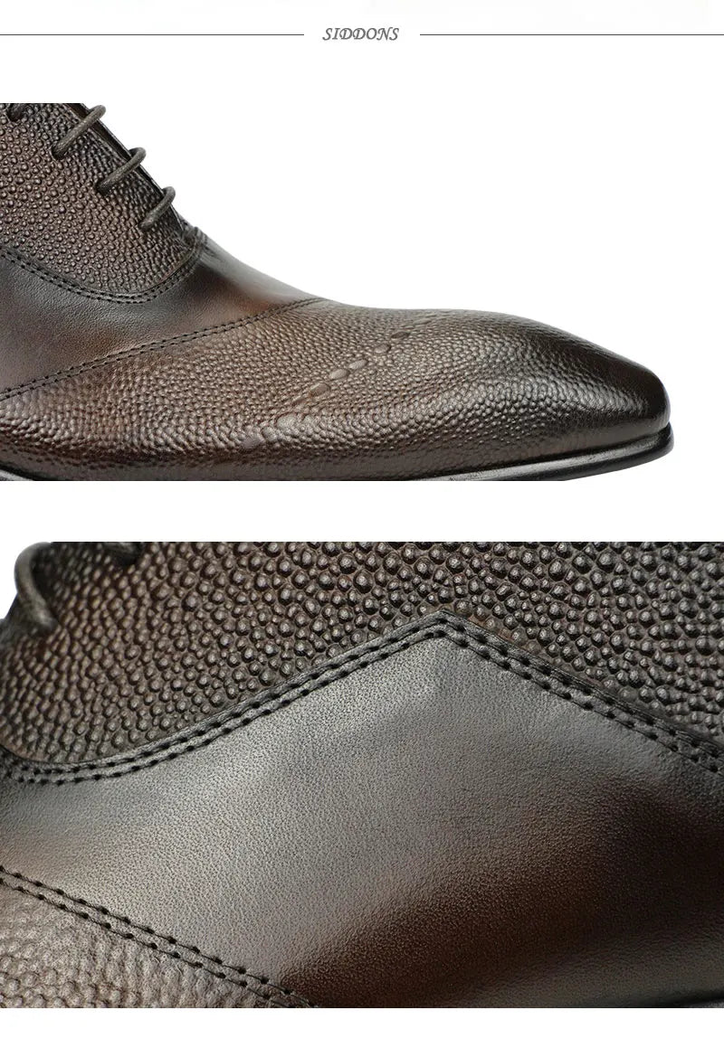 Zapatos Vestir Hombre Cuero Genuino - Oxford Formales Cap Toe Cómodos Clásicos Bota