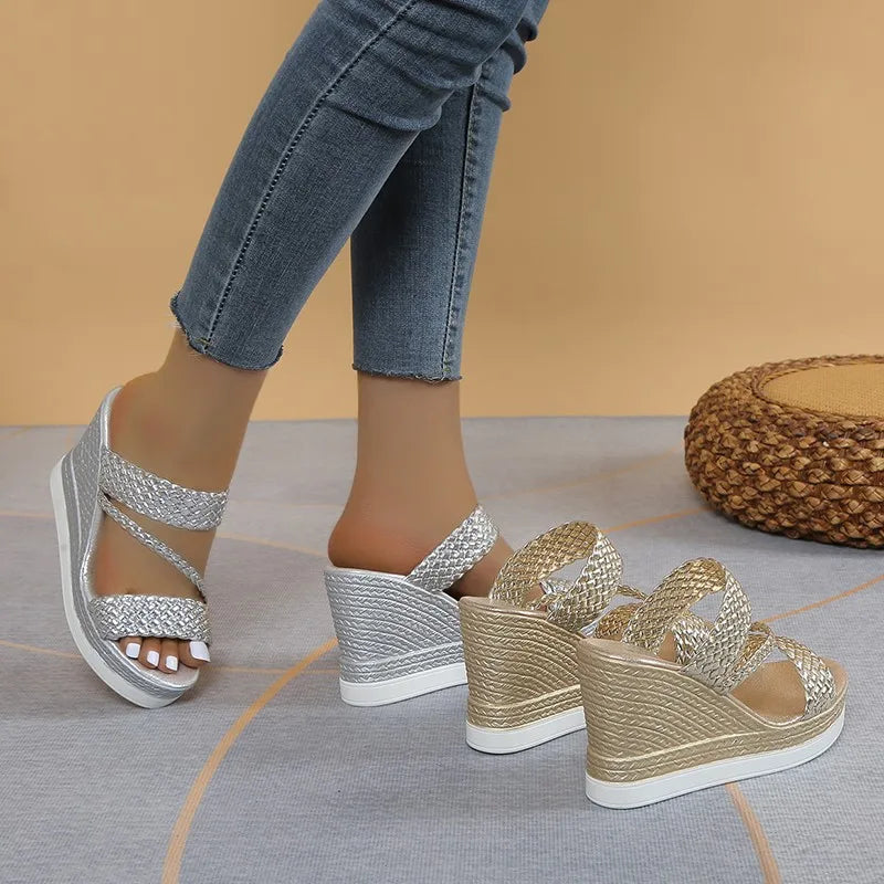 Sandalias Verano Mujer 2024 - Zapatos Playa Cuña Designer Casual Cómodas