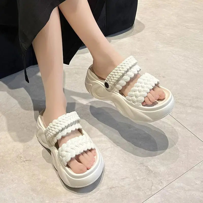 Sandalias Plataforma Mujer Playa - Chanclas Suela Gruesa Antideslizantes Ligeras Verano