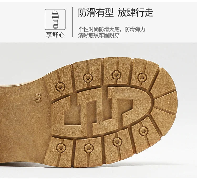 Botas Motociclista Hombre - Botines Plataforma Trabajo Invierno Senderismo