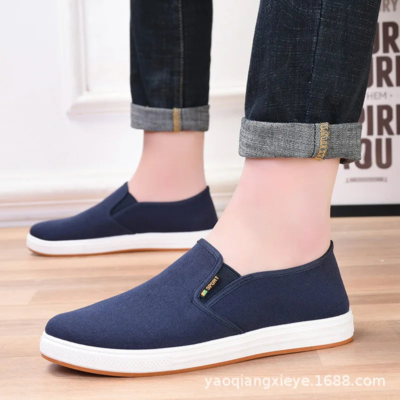 Sneakers Canvas Hombre Slip-On - Zapatillas Casual Vulcanizadas Ligeras Sin Cordones