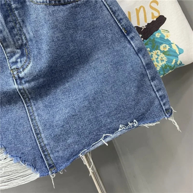 Falda Denim Mujer Irregular Verano - Falda Vaquera Corta Cintura Alta Fashion