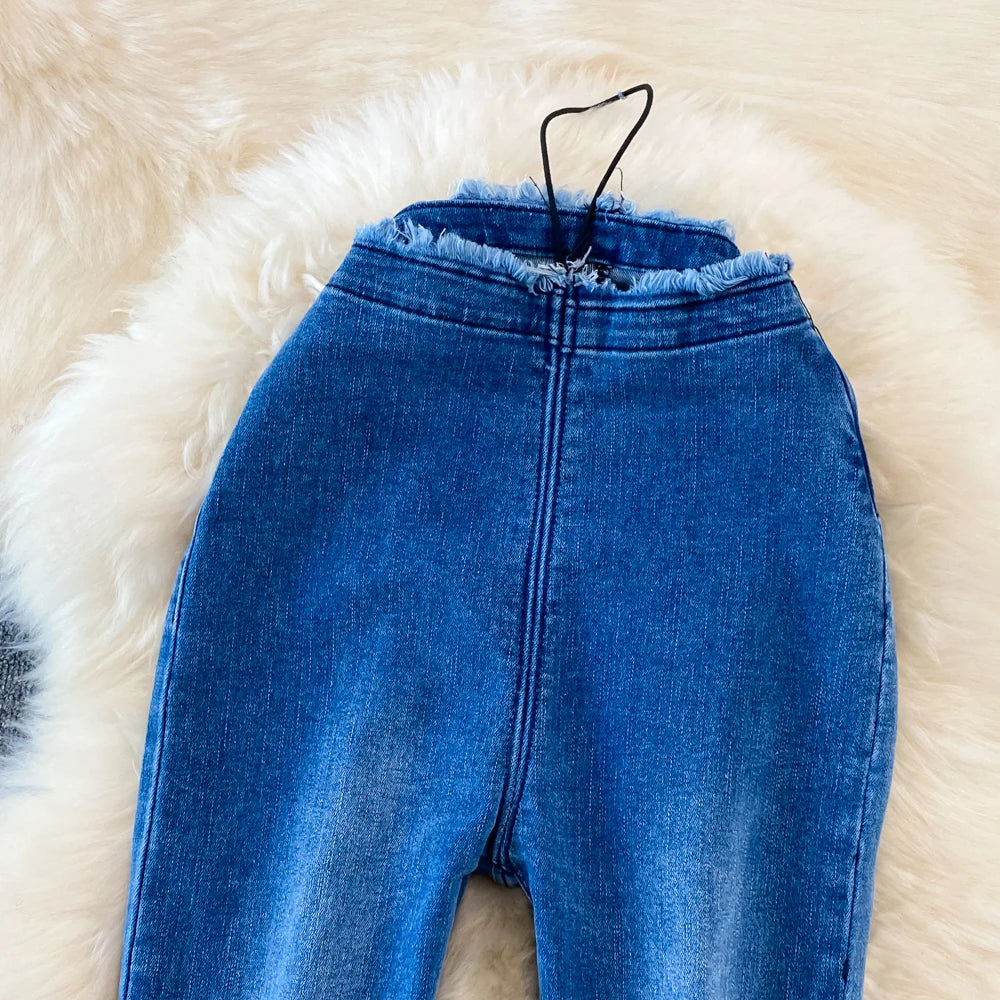 Jeans Acampanados Mujer Cintura Alta - Pantalón Coreano Otoño 2025