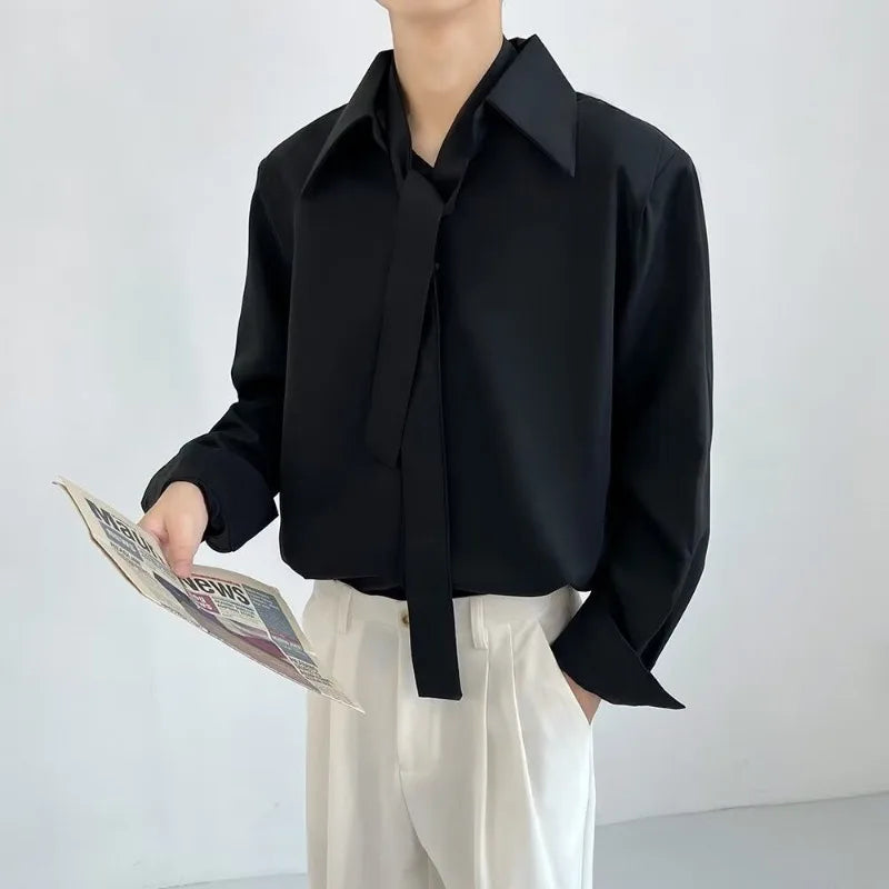 Camisa Hombre Casual Suelta Otoño - Manga Larga Trendy Brands Ins Joven