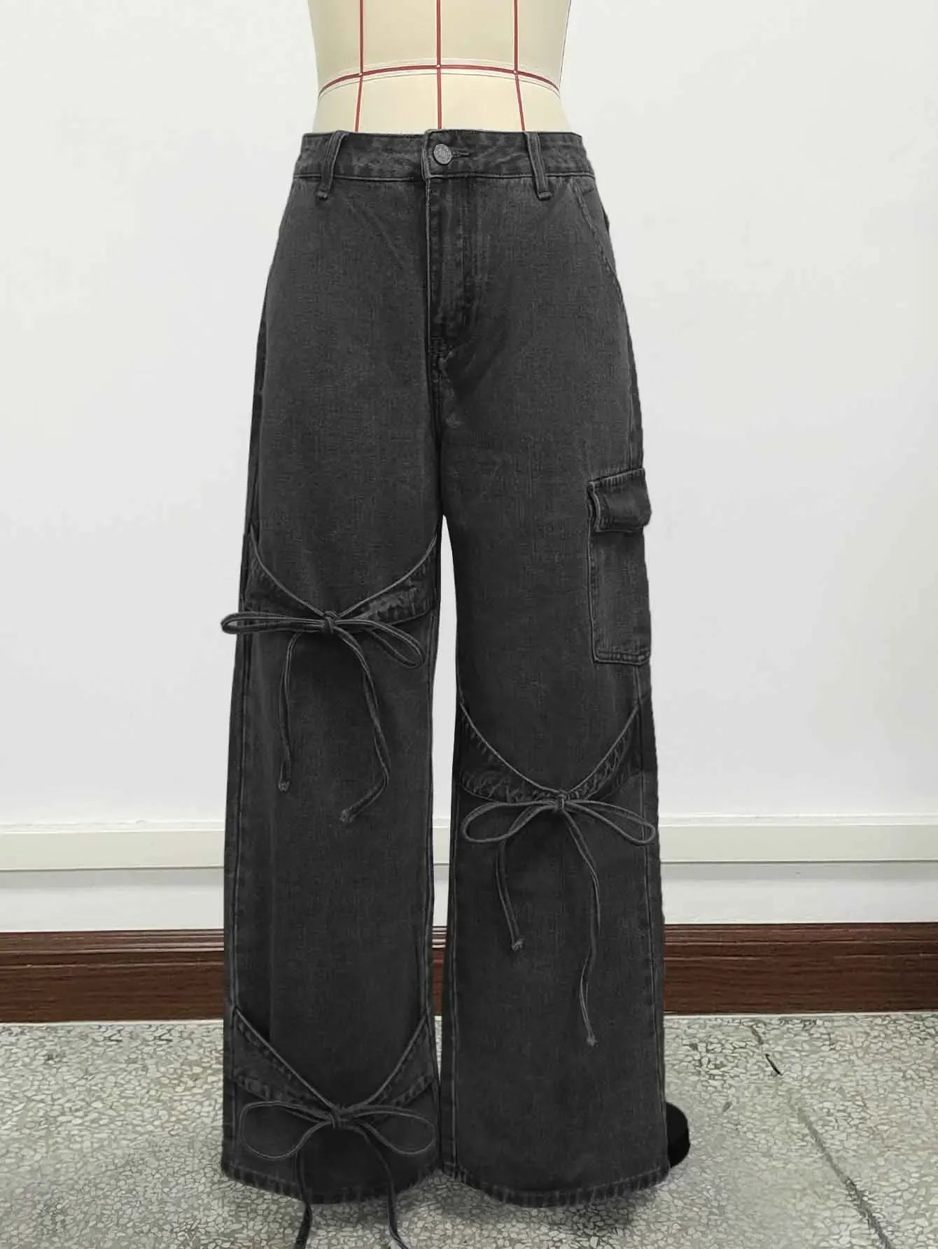 Vaqueros Mujer Pierna Recta Workwear - Jeans Sueltos Casual Cintura Media