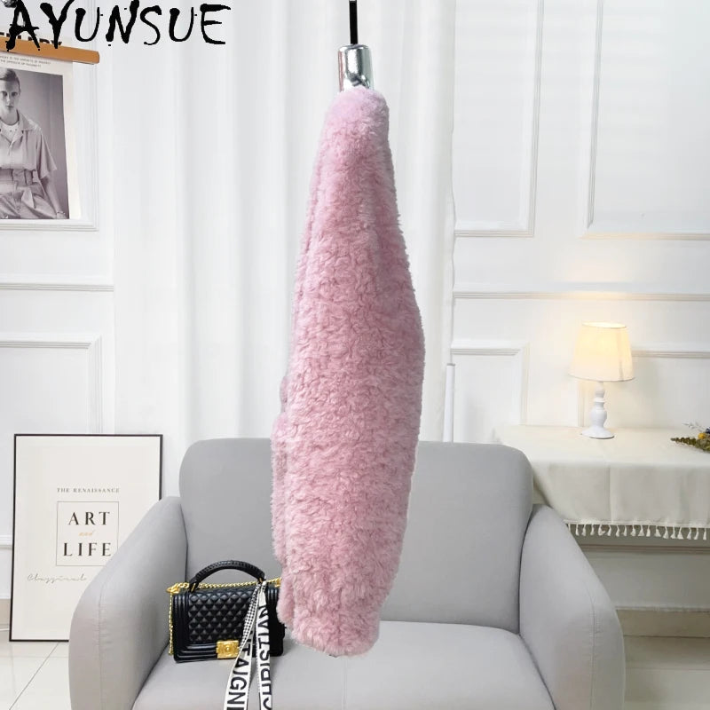 Chaqueta Lana Mujer Natural - Chaqueta Cordero Cuello V Media Largo 2025