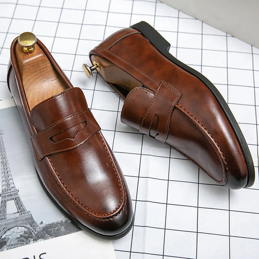 Zapatos de Vestir para Hombre - Mocasines Elegantes Cuero Business Formal