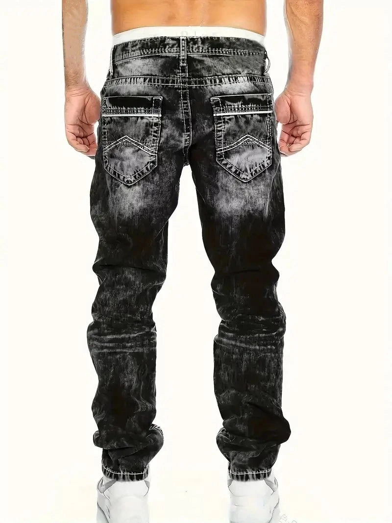 Vaqueros Hombre Europeos Americanos Otoño - Jeans Slim Elásticos Lavado Vintage Streetwear
