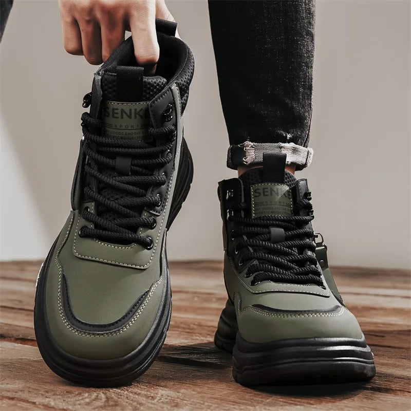 Botas Hombre Tobillo Invierno - Casual Cowboy Combat Tactical Motocicleta Cuero Chelsea Trabajo Outdoor Senderismo Luxury Designer