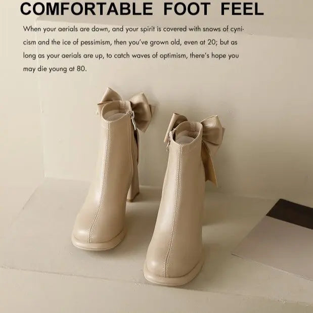 Botas Tobillo Mujer Plataforma Tacón - Lazo Trasero Calcetín Otoño Punk