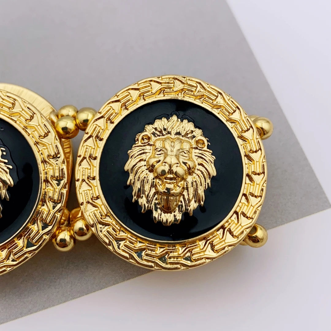 Pulsera Cabeza León Trenzada Unisex - Aleación Premium