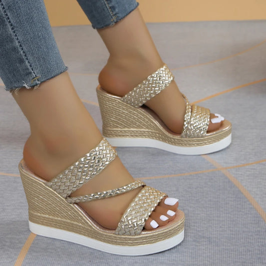 Sandalias Verano Mujer 2024 - Zapatos Playa Cuña Designer Casual Cómodas