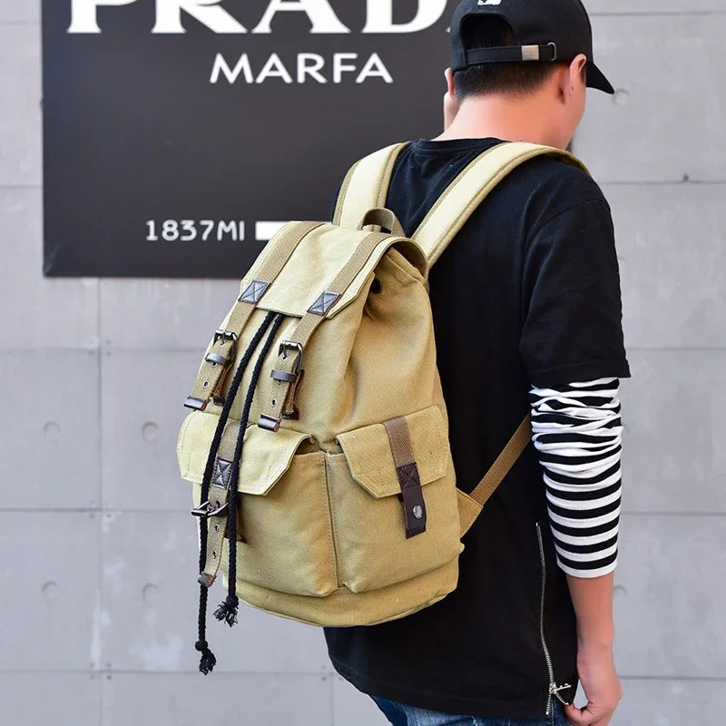Mochila Canvas Hombre 2024 Gran Capacidad - Casual Viaje Estudiante Escolar Alta Calidad