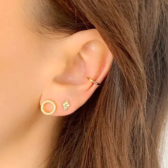Pendientes Clip Dorado Minimalistas - Sin Perforación Cartílago Mujer