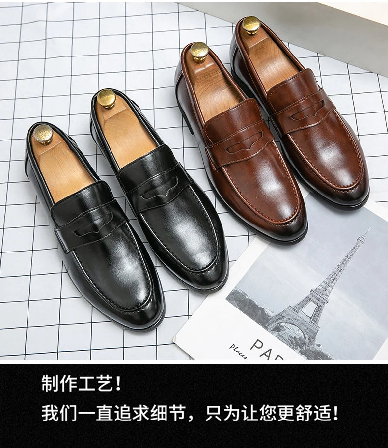 Zapatos de Vestir para Hombre - Mocasines Elegantes Cuero Business Formal