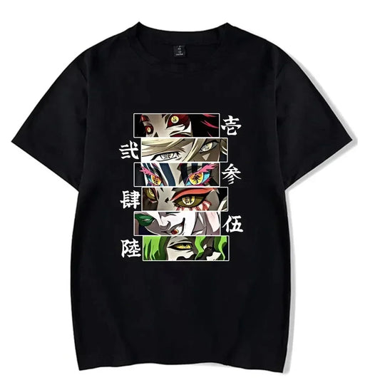 Camiseta Mujer Anime Demon - Manga Corta Estampado Lunas Streetwear