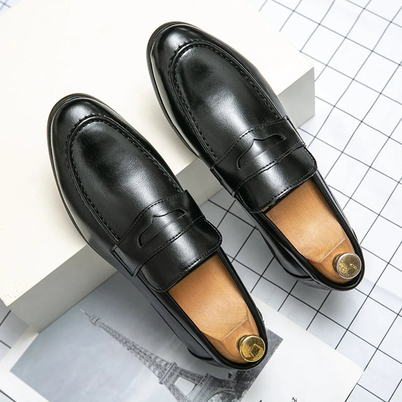 Zapatos de Vestir para Hombre - Mocasines Elegantes Cuero Business Formal