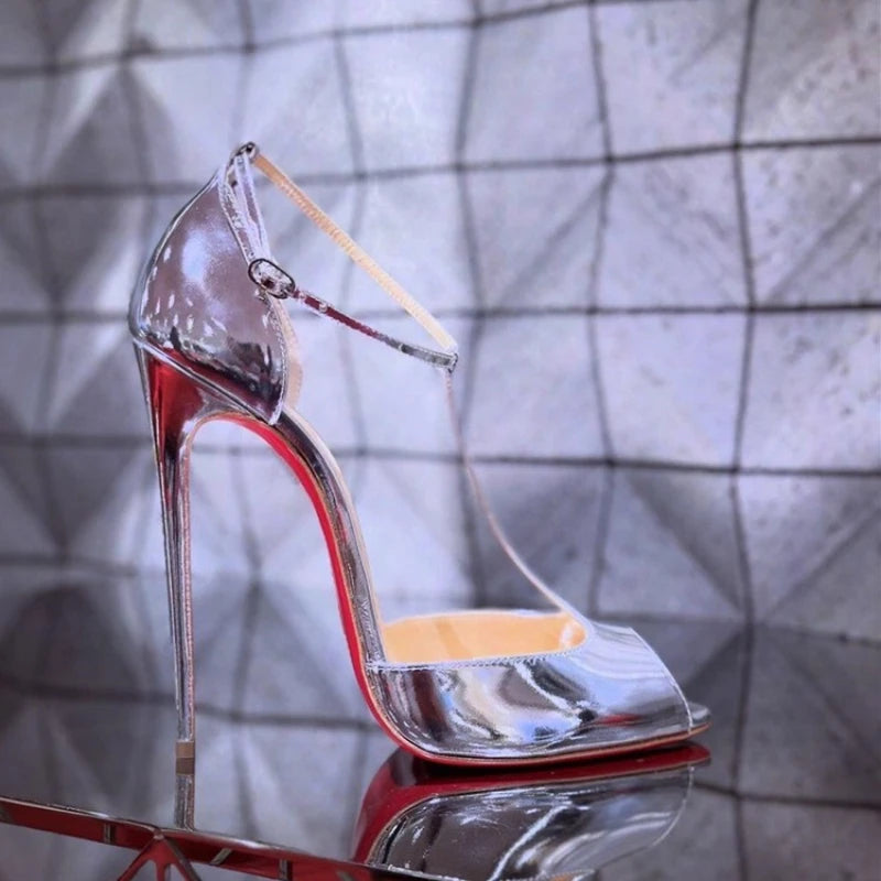 Sandalias Mujer Tacón Alto Sexy - Sandalias Boca Pez Cordones 12cm 2025