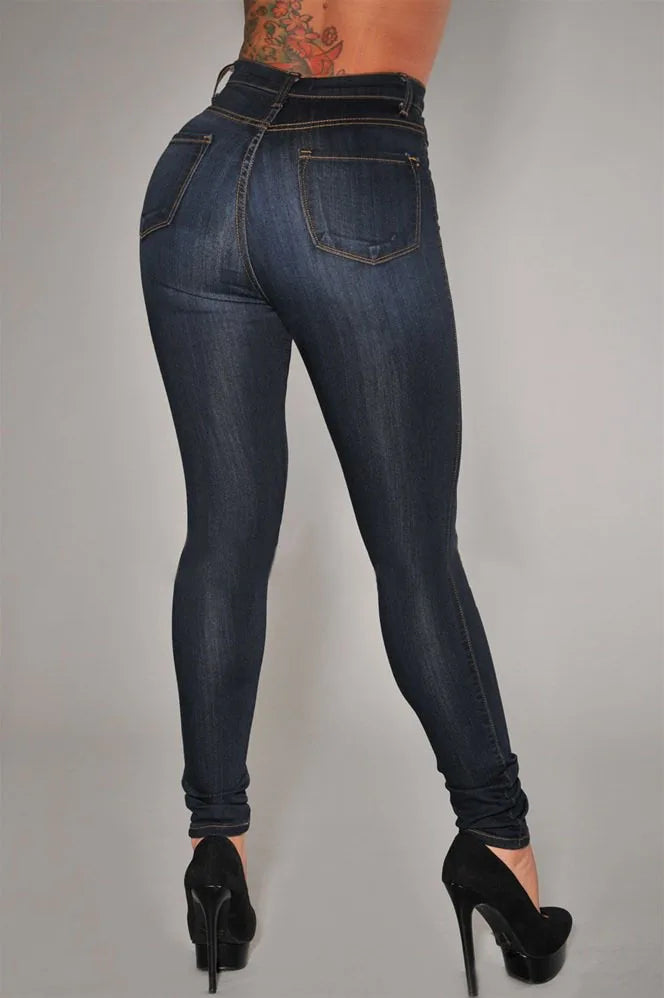 Jeans Skinny Mujer Cintura Alta - Pantalón Elástico Vintage