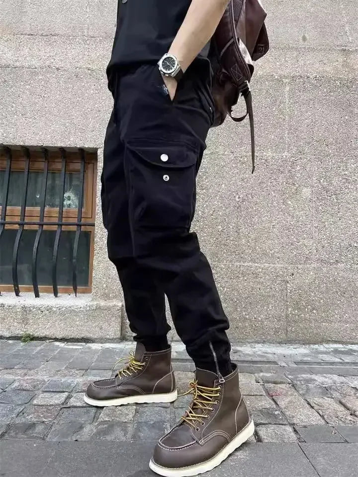 Pantalones Cargo Hombre Trekking - Motocicleta Gris Hiking Outdoor Coreano