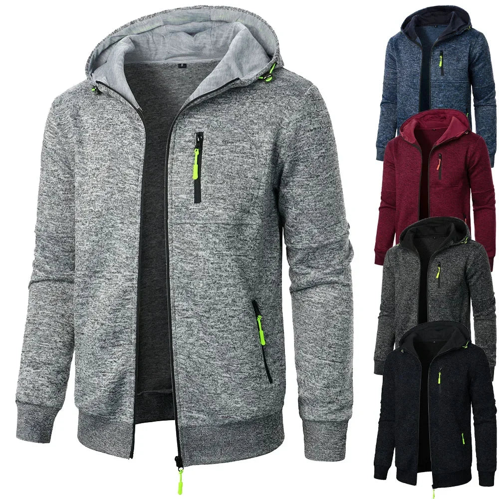 Sudadera Hombre Capucha Deportiva - Chaqueta Cremallera Slim Fit Streetwear