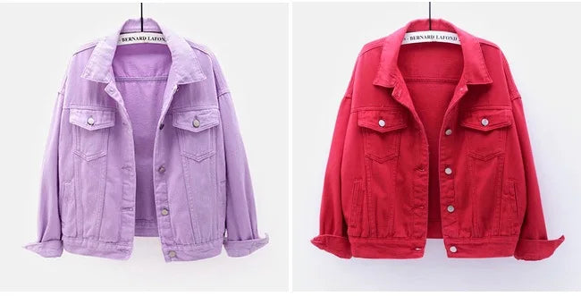 Chaqueta Denim Mujer Boyfriend - Jacket Jeans Oversize Colores 2023