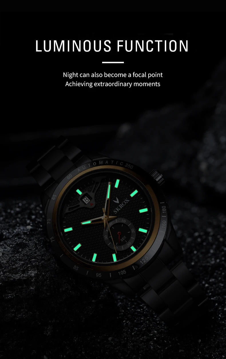 Reloj SKROX Automático Mecánico - Zafiro Acero Inoxidable Military Resistente al Agua