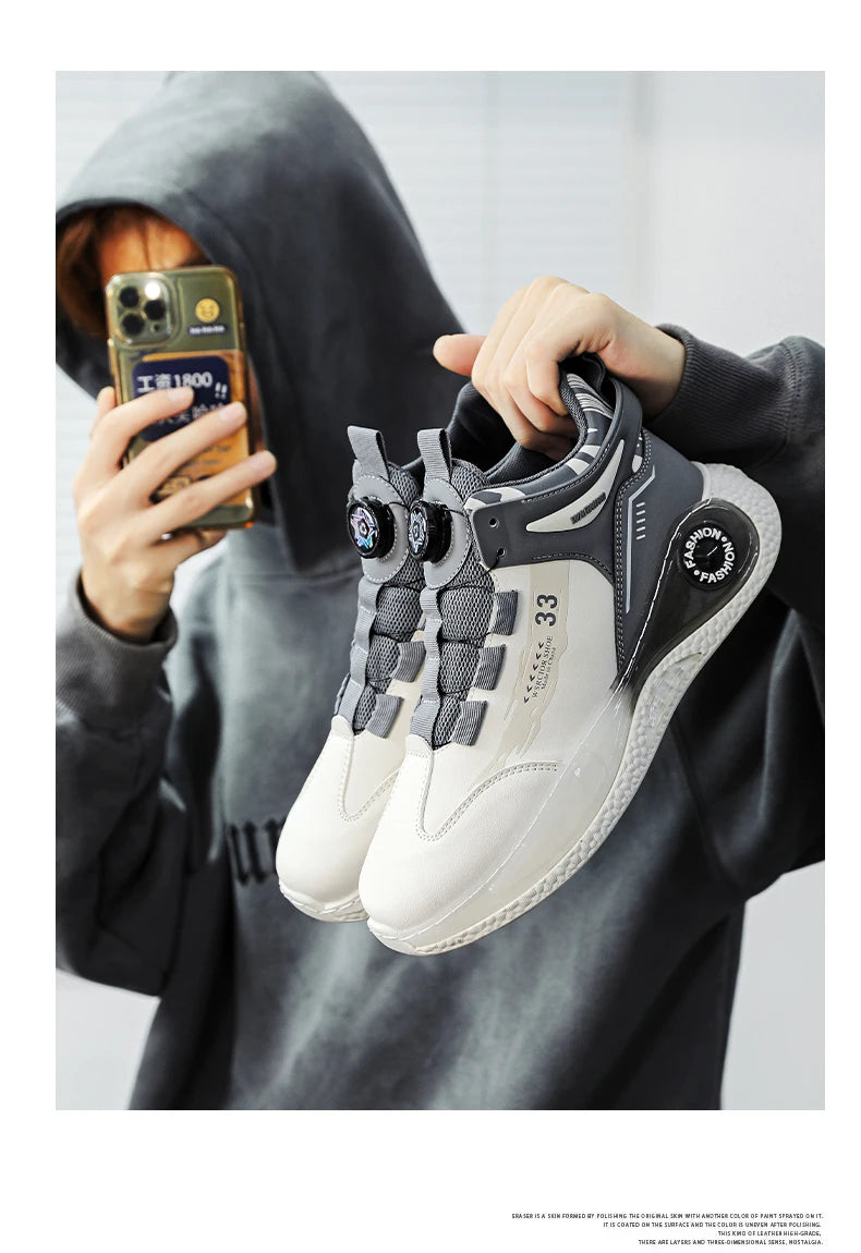 Sneakers Hombre Hebilla Giratoria - Cómodas Antideslizantes Cordones Duraderas Outdoor Actividades