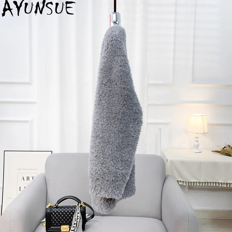 Chaqueta Lana Mujer Natural - Chaqueta Cordero Cuello V Media Largo 2025